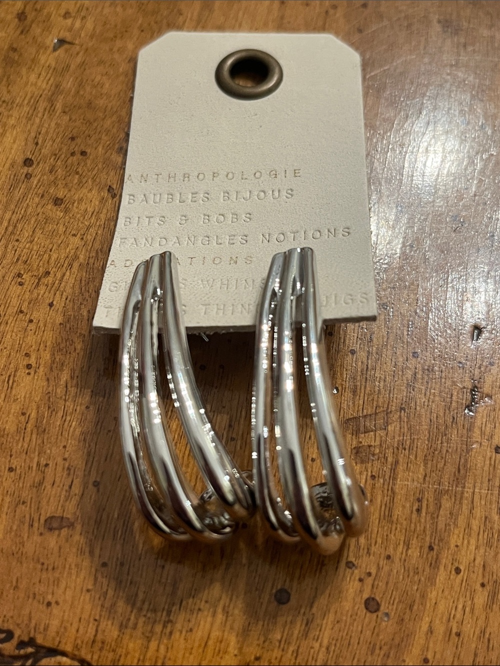 Anthropologie NWT silver toned earrings